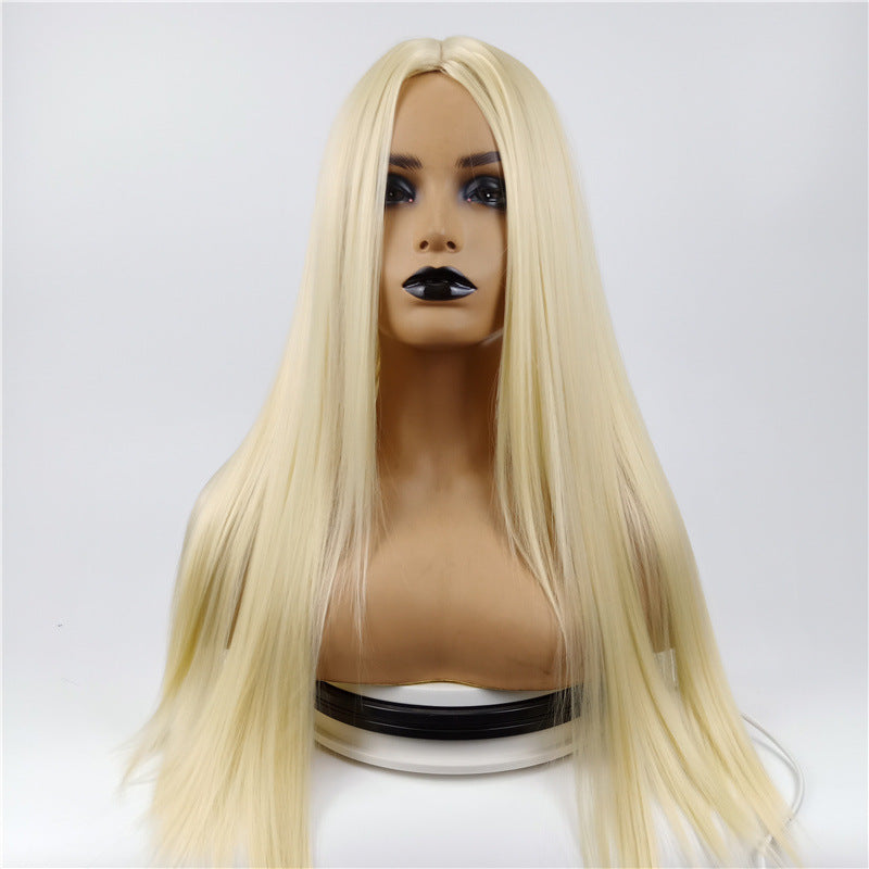 Coolhair Dark Silky Straight Wig Small Cap 100% Density Heat Resistant Natural Hairline for Women