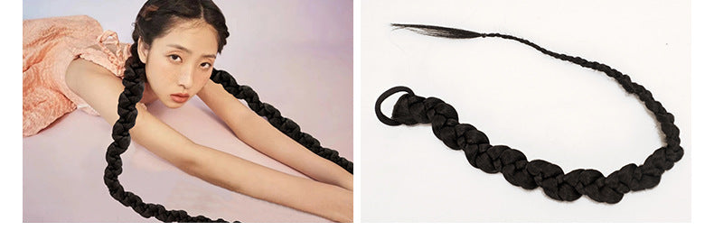 Synthetic Long Ponytail Hair Coolhair Wig African Dirty Braid Wig New Twisted Braid Single Double Ponytail Wig