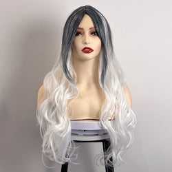 European American Body Wave Full Head Cover Women Breathable Wig 100% Density Natural Hairline Heat Resistant Gradient