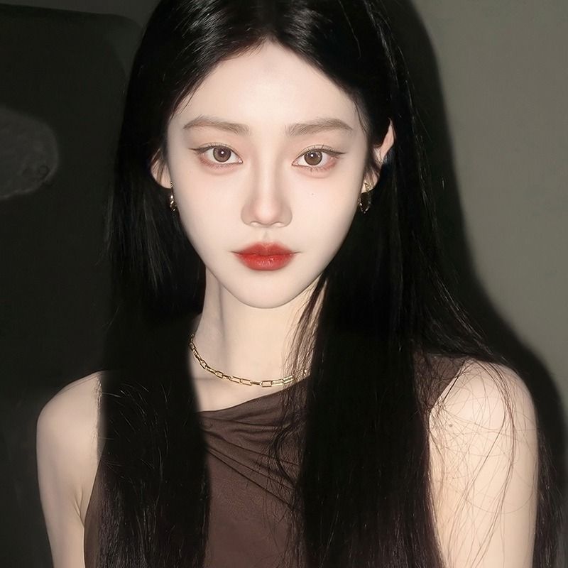 Black Medium Long Straight Wigs Ladies Chemical Fiber Coolhair Wig High Temperature Silk Synthetic Hair Wigs