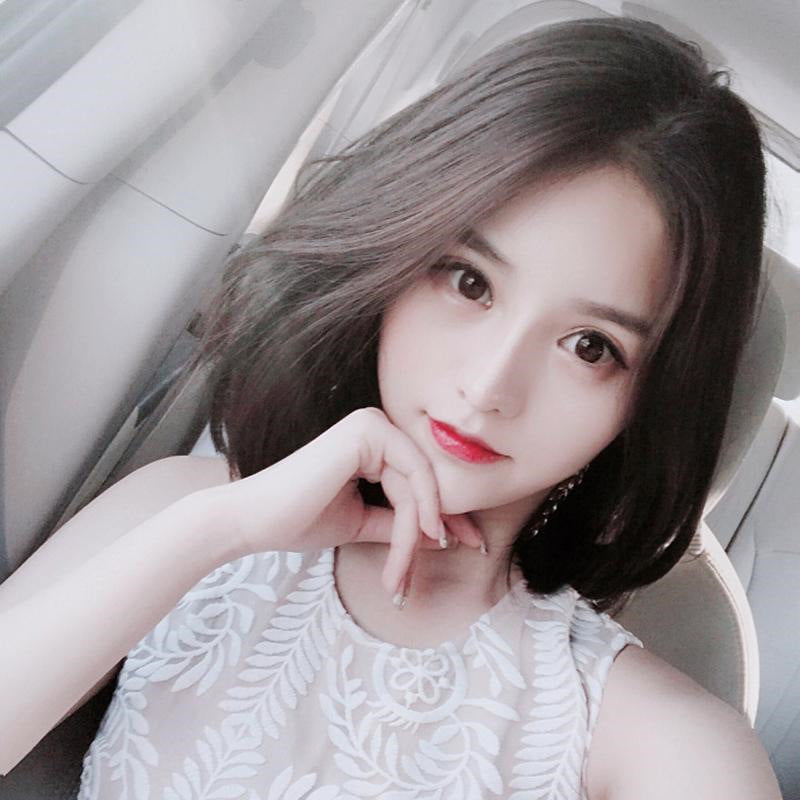 Wig for women with short hair, straight hair, bobo hairstyle, cosplay, bangs, fashion, student headgear