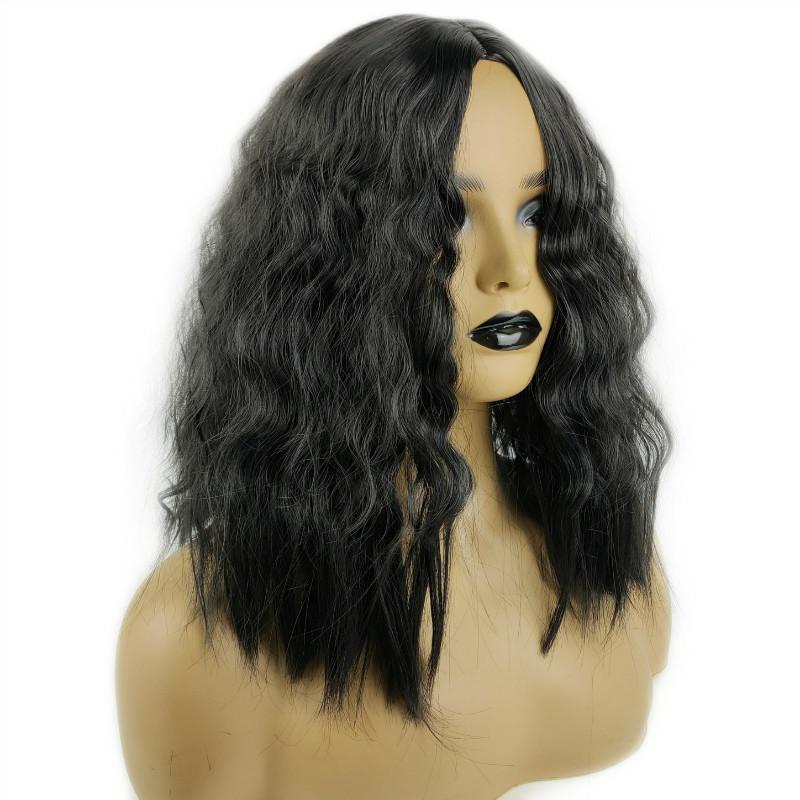 Coolhair Wig High Quality Small 100% Density Fashionable Loose Deep Wave Curly Synthetic Fiber Headband Afro Black Women