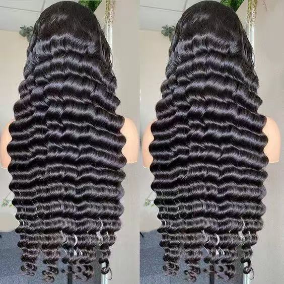 Coolhair Wig High Quality 13x4 HD Transparent Lace Front Wig Raw Vietnamese Deep Water Curly Hair Long Black for Women