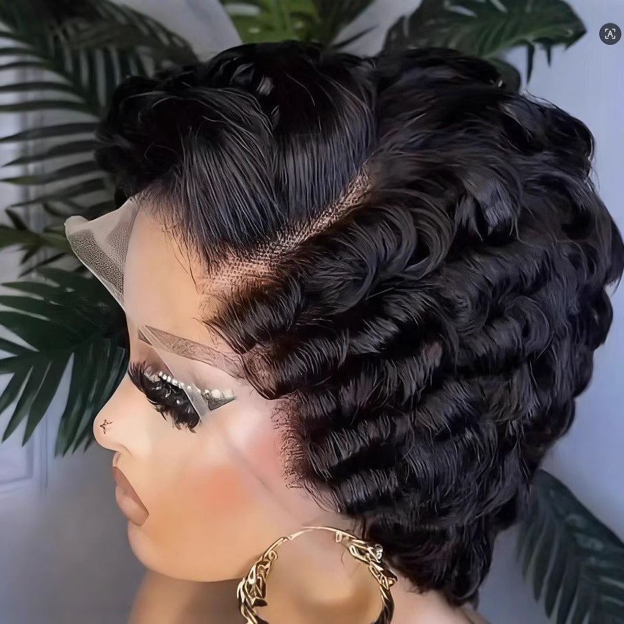 Coolhair Wig Lace Front Pixie Curls Wig Pre Plucked Hair Brazilian Short Pixie Wig Glueless Lace Frontal Human Hair Wigs