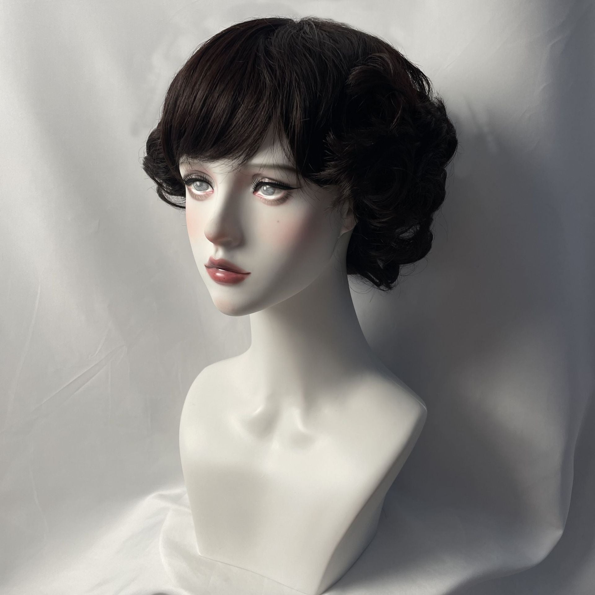 Coolhair Wig Women's Fluffy Short Curly Hair Headband with Synthetic Wig Women's Short Hair