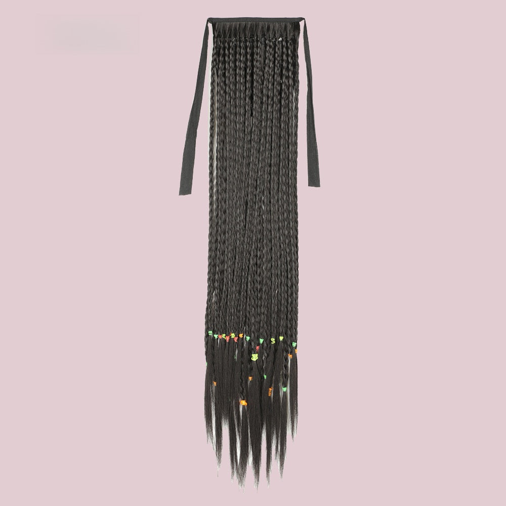 Fashion Trend Colorful Braids Style Coolhair Wig Synthetic Hair Extensions Wrap Around Ponytail for Women