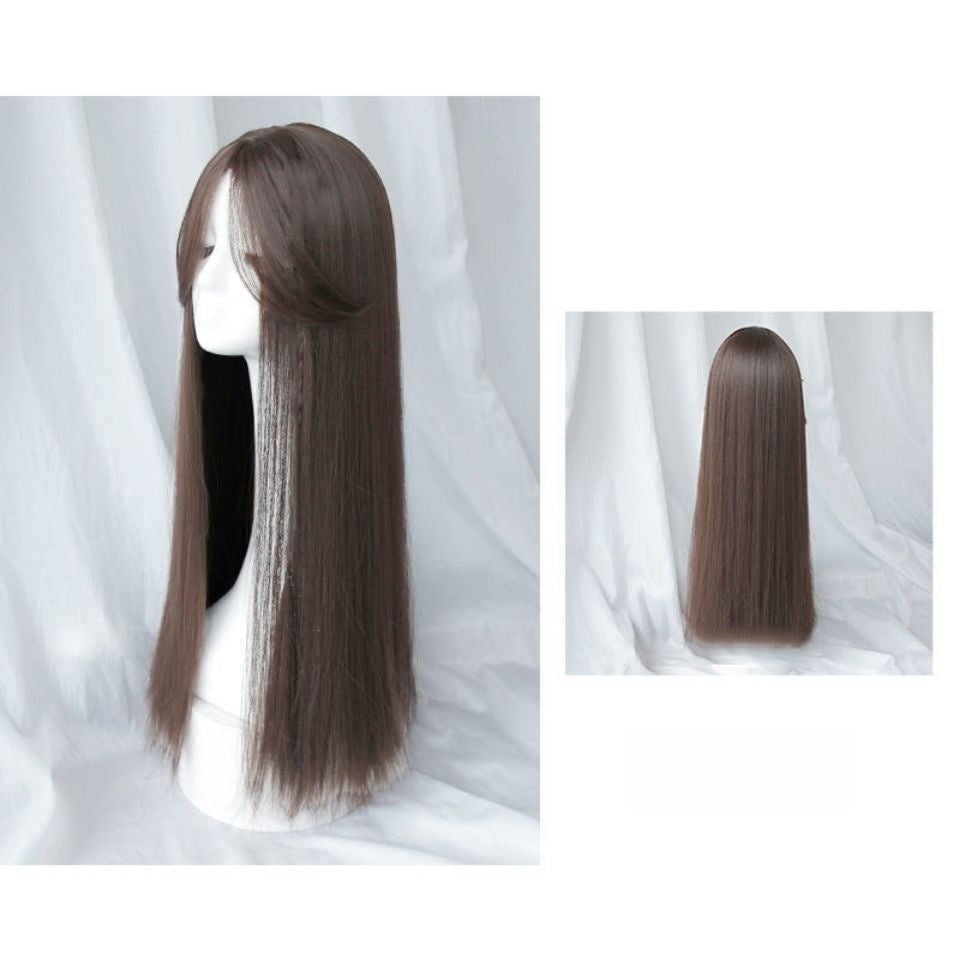 High Density Top Grade Coolhair Wig Half Hand Tied Natural Black Lace Front Machine Made Wigs for Women