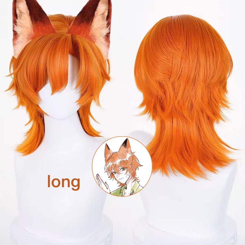 Zootopia Wig Fox Nick Cosplay Wig Big Top Wolf Tail Orange