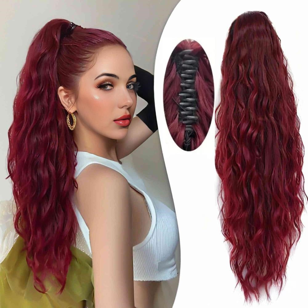 Coolhair Wig Wholesale Fluffy Corn Roll Drawstring Ponytail Ponytail Water Wave Wig Synthetic Hair for Women