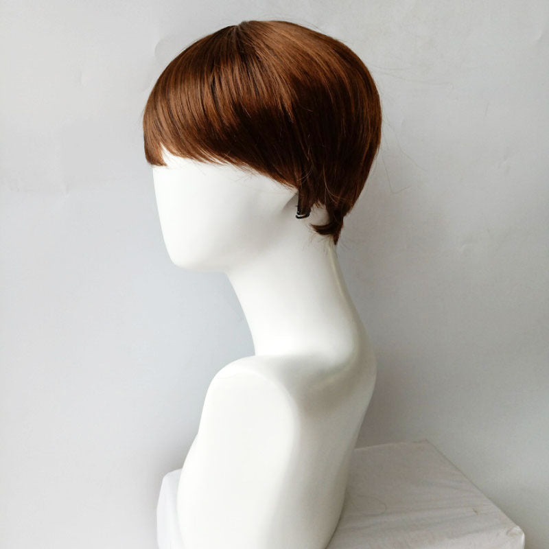 African women's short straight hair with slanted bangs manufacturer wholesale high temperature silk wig and headband
