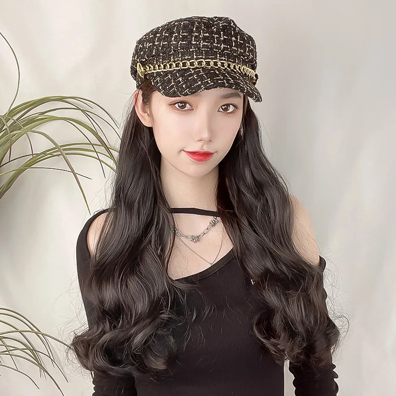 Coolhair Water Wave Baseball Cap Wig Women