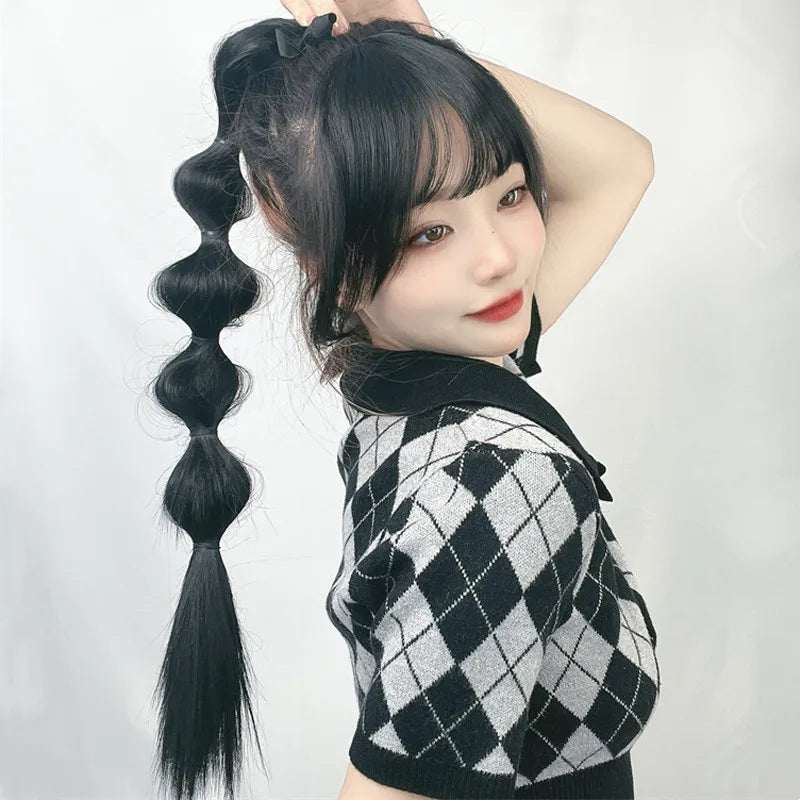 Coolhair Bubble Braid Ponytail Drawstring Lantern