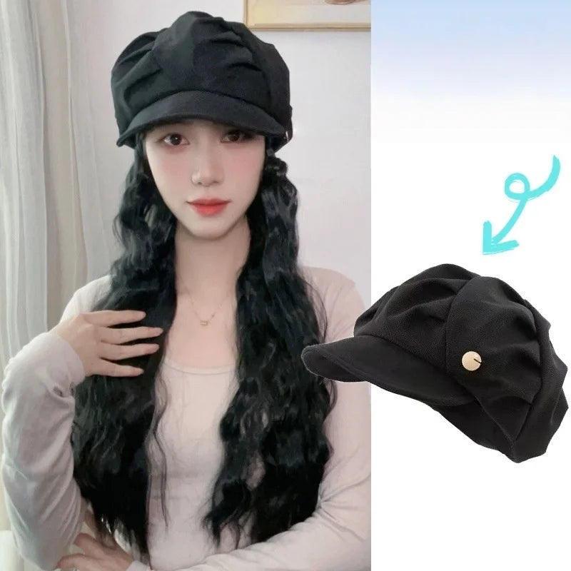 Coolhair 2026 Octagonal Hat Long Water Wave Wig