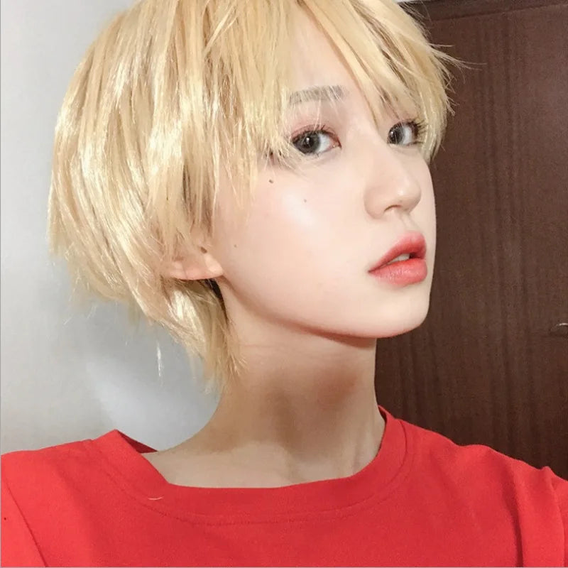 Fashion Coolhair Short Blonde Bobo Korean Anime Wig