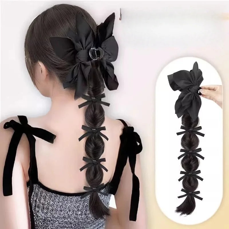 Coolhair Women Box Braid Flower Bun Ponytail