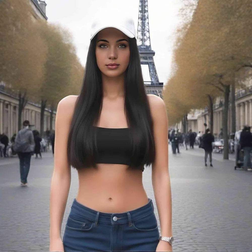 Coolhair Baseball Cap Long Straight Wig Outdoor