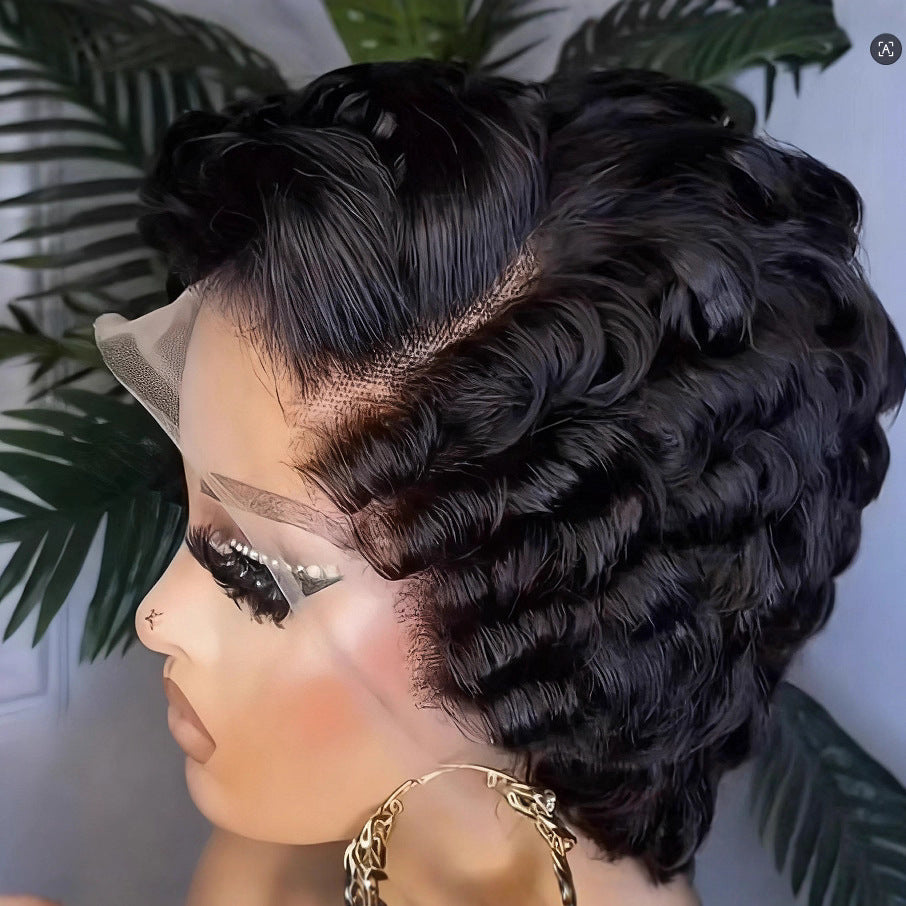 Coolhair Wig Lace Front Pixie Curls Wig Pre Plucked Hair Brazilian Short Pixie Wig Glueless Lace Frontal Human Hair Wigs