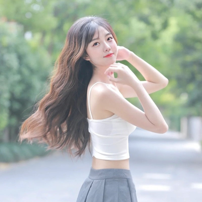 European American Adjustable Women's Wig Air Bangs Long Curly Hair Fluffy Big Waves Waist Length Full Head Cover