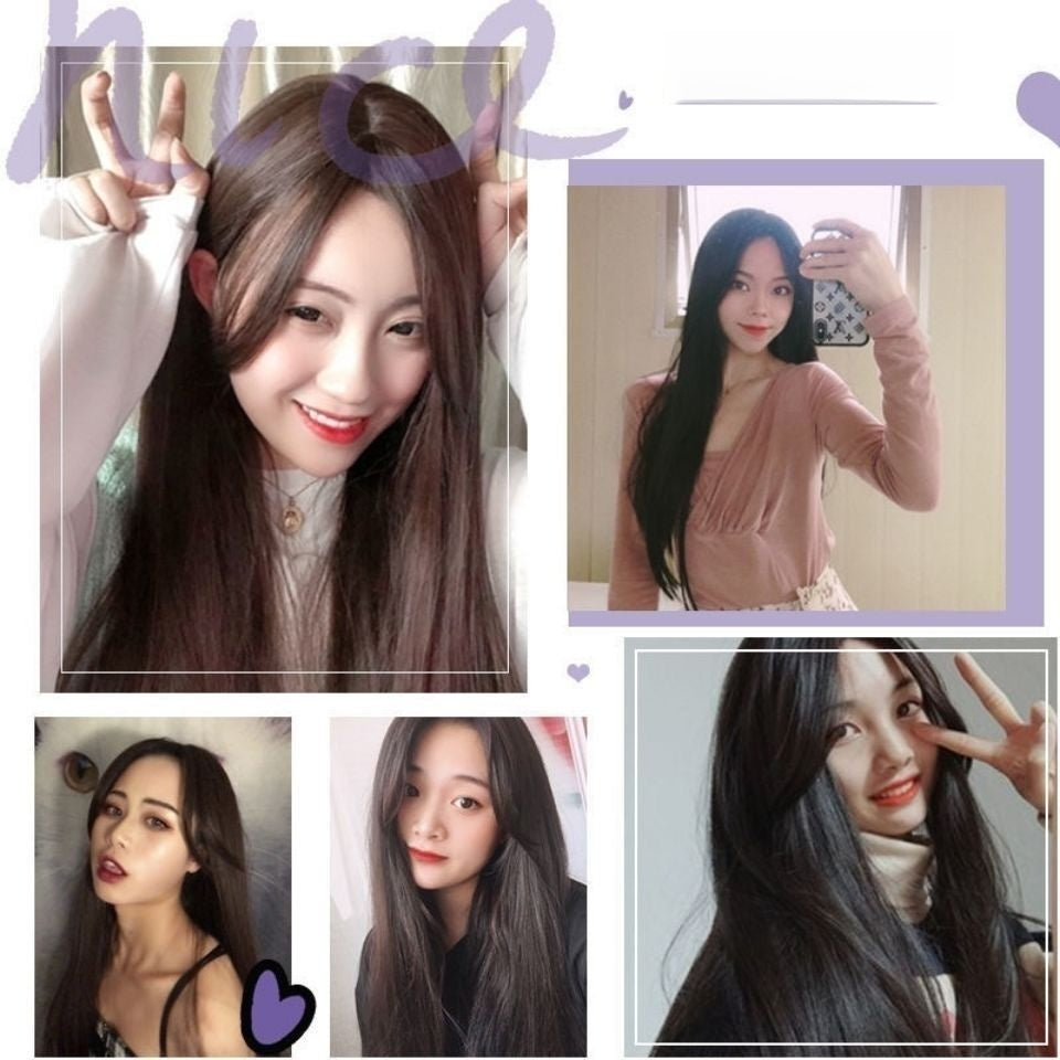 High Density Top Grade Coolhair Wig Half Hand Tied Natural Black Lace Front Machine Made Wigs for Women