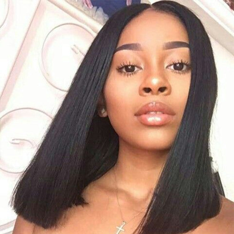 European and American Fashion Women's Black Short Straight Bangs Bobo Bobo Hairpiece Wig Manufacturer Wholesale