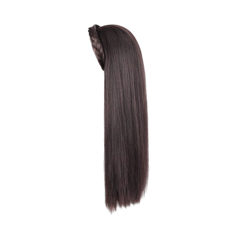 Coolhair Wig Synthetic Long Body Wave Braid Headband Female Brown Black Natural Heat Resistant Half Hair Women 100% Density