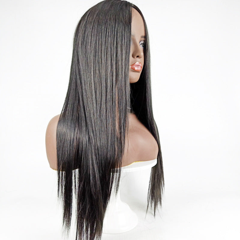 Coolhair Dark Silky Straight Wig Small Cap 100% Density Heat Resistant Natural Hairline for Women