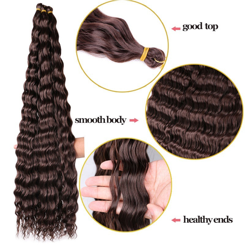 Coolhair Small Wig Loose Deep Wave Hair Bundles Super Long Synthetic Curly Wave Twist Crochet Braiding 100% Density Heat
