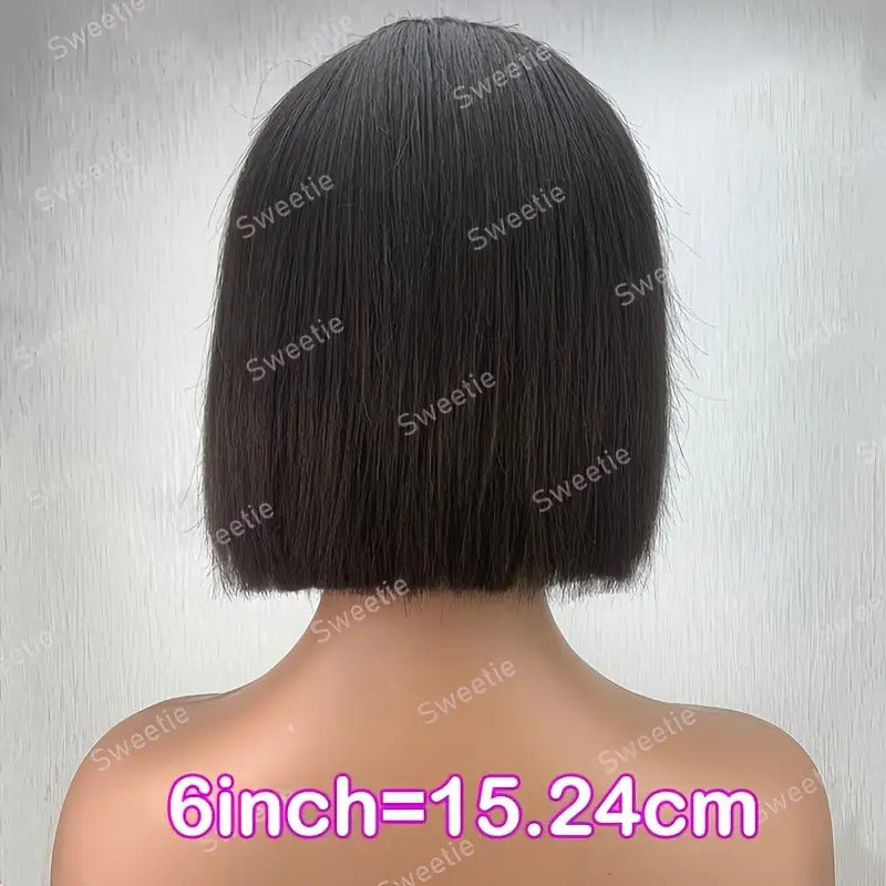 Elegant Short Hair Density Natural Black Daily Full Mechanism Wigs Multifunctional Short Straight Hair