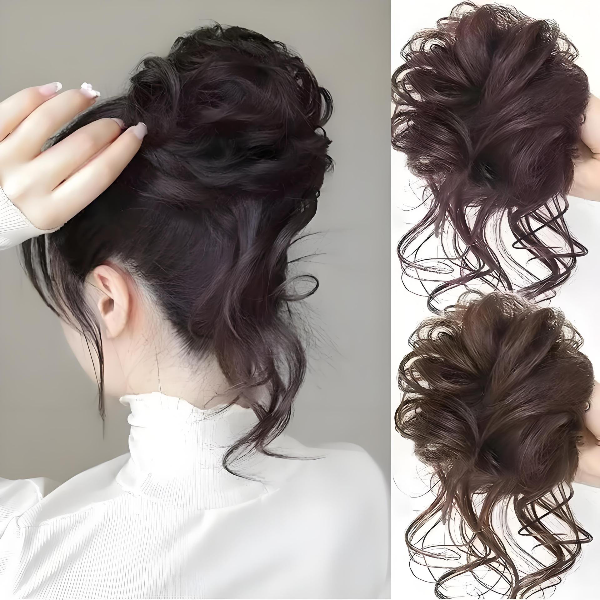 Coolhair Wig Wholesale Synthetic Silk Disc Hair Wig Ornament Curly Claw Card Bud Curls Wedding Chignon Ponytail Wig for Women