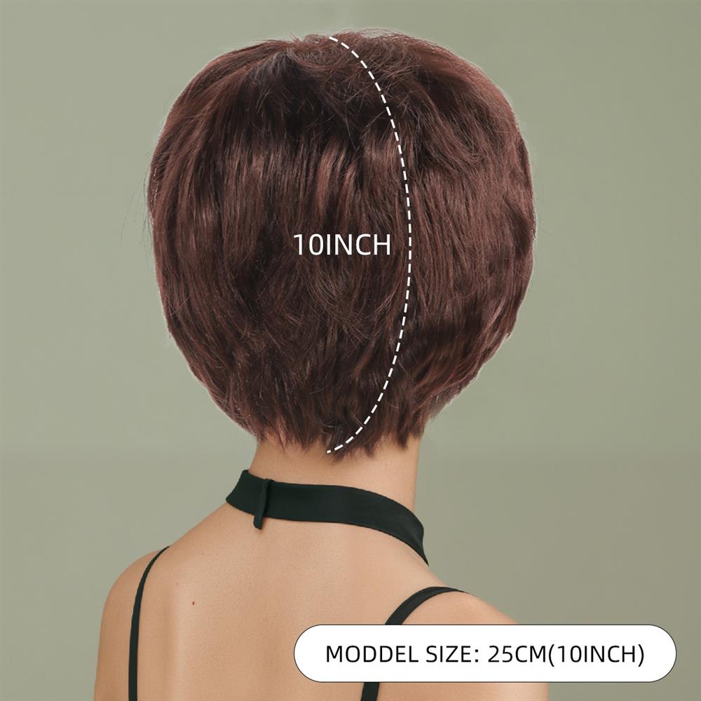 Wigs Supplier Straight Black Short Synthetic Wig with Pixie Cut Bang Coolhair Wig Daily Party Heat Resistant Wigs for Women