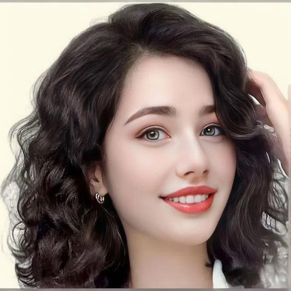 Female wig with small curly hair, made of European and American synthetic wigs, fluffy, natural, short curly hair, female