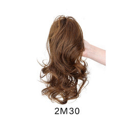 Coolhair Wholesale Small 100% Density Heat Resistant Long Curly Wavy Synthetic Ponytail Wig Extensions Drawstring Ponytails