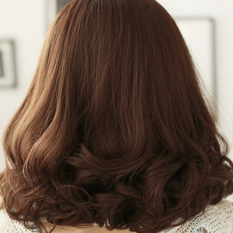 Coolhair Wig Natural Curly Synthetic Women's Wigs with Long Bangs White Stock Colored Short Bob Stylish