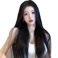 Wig for Women Small Waist Length Body Wave High-temperature Silk Mechanism Button Mesh Full Top Headband 100% Density Natural