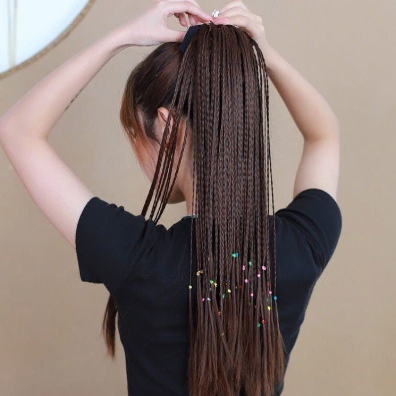 Fashion Trend Colorful Braids Style Coolhair Wig Synthetic Hair Extensions Wrap Around Ponytail for Women