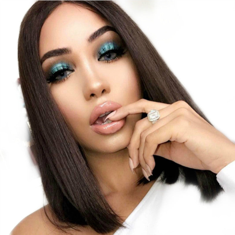 European and American Fashion Women's Black Short Straight Bangs Bobo Bobo Hairpiece Wig Manufacturer Wholesale