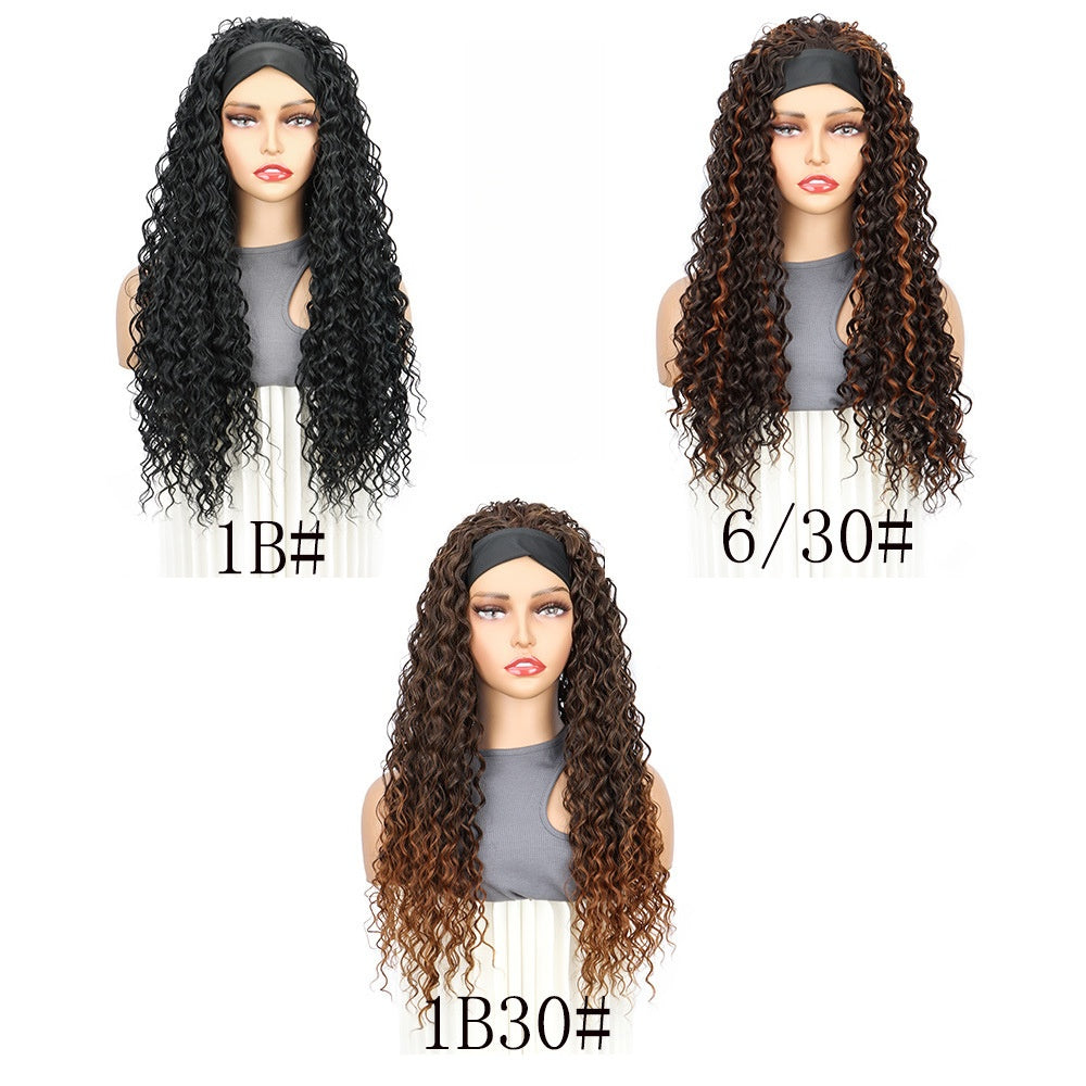 Wholesale Coolhair Wig Raw Cuticle Aligned Water Wave Hair None Lace Wigs for Black Women Glueless Headband Wig