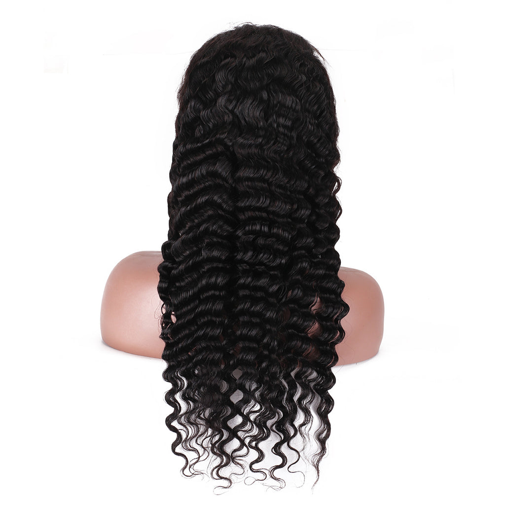 Coolhair Wig High Quality 13x4 HD Transparent Lace Front Wig Raw Vietnamese Deep Water Curly Hair Long Black for Women