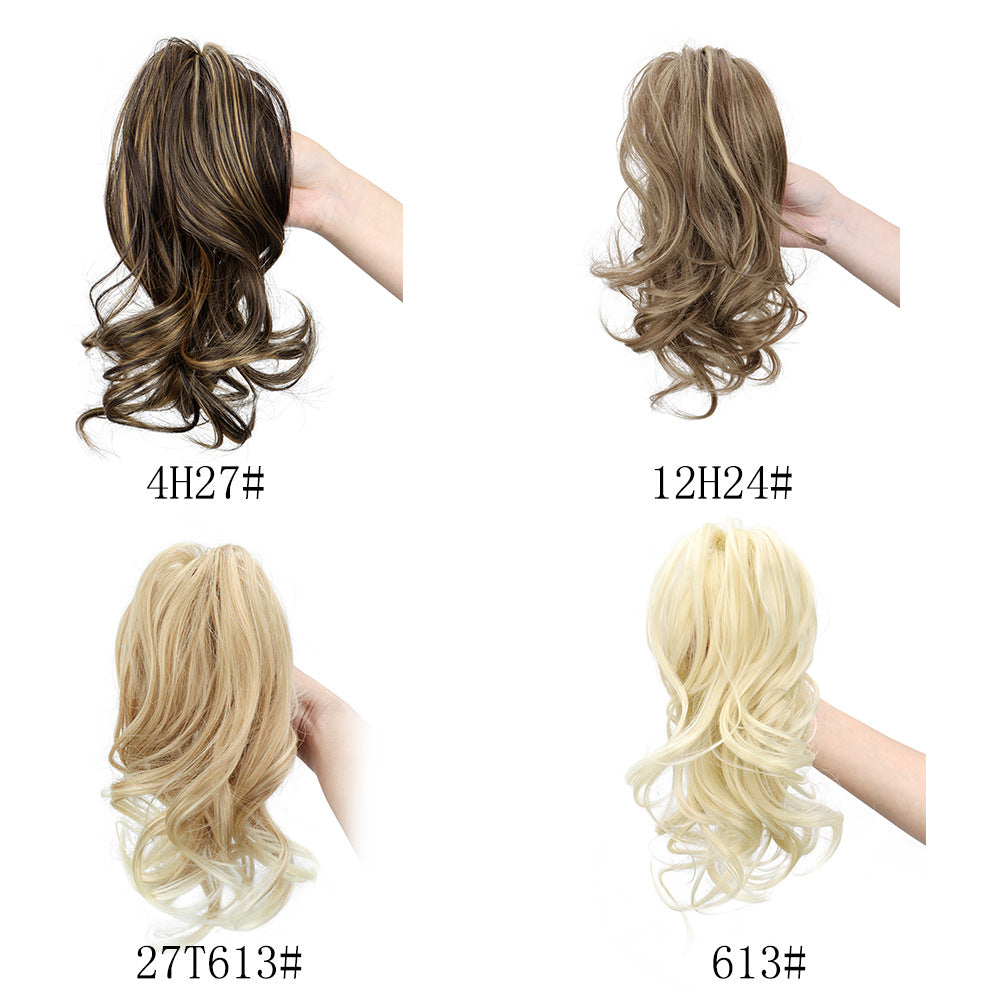 Coolhair Wholesale Small 100% Density Heat Resistant Long Curly Wavy Synthetic Ponytail Wig Extensions Drawstring Ponytails