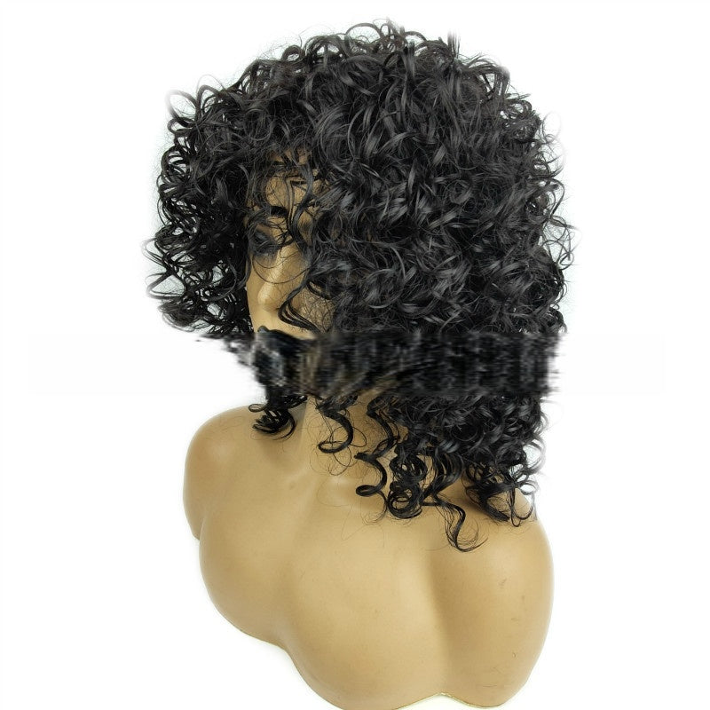 Coolhair Wholesale Afro Natural Kinky Curl Heat Resistant Synthetic High Temperature Fiber Wig Natural Hairline 100% Density