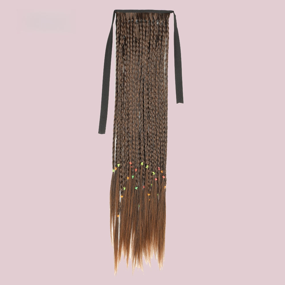 Fashion Trend Colorful Braids Style Coolhair Wig Synthetic Hair Extensions Wrap Around Ponytail for Women