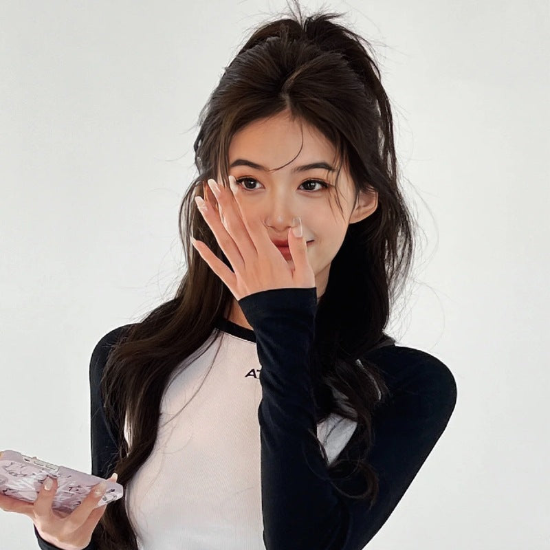 Adjustable Hand Tied Ponytail Simulation Hair High Skull Top Half Tied Waterfall Curly Hair Grasping Clip Long Curly Hair Wig