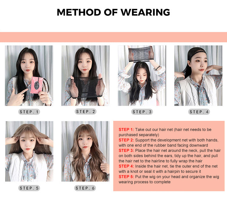 2 E-commerce Body Wave Cosplay Wig Women's Fashion Double Ponytail Lolita air Bangs Full Head Set Synthetic 100% Density Heat