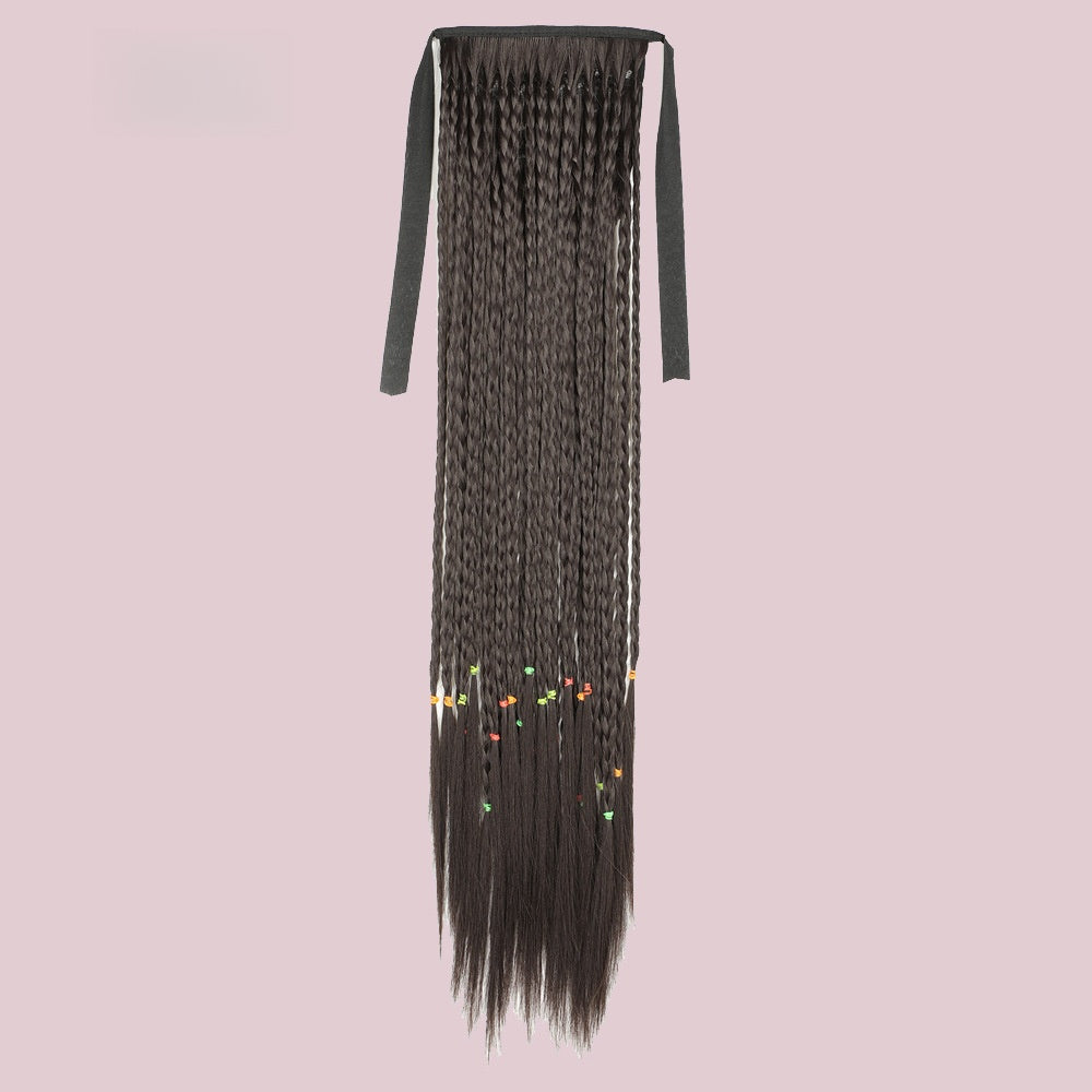 Fashion Trend Colorful Braids Style Coolhair Wig Synthetic Hair Extensions Wrap Around Ponytail for Women