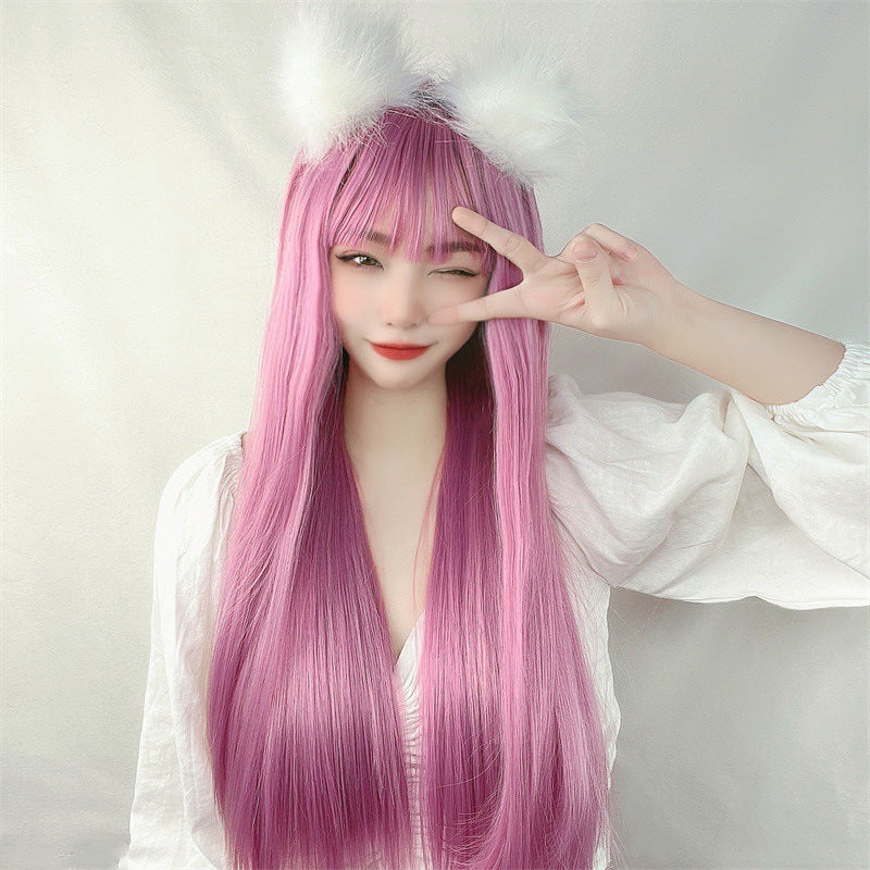 Wholesale Coolhair Wig 70cm Long Straight Natural Synthetic Wig Lolita Fashion Hair Halloween Party Anime Cosplay Wig