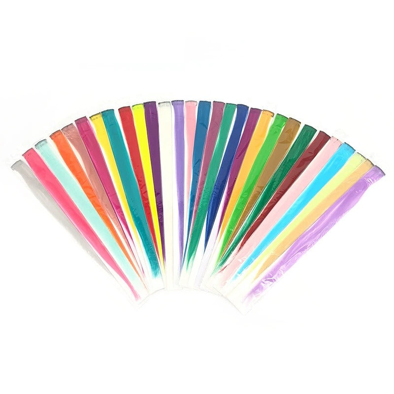 Coolhair Wig Fashionable Colored Wigs Highlight Rainbow Hair Extensions Wigs Clip in One Piece 22 Inches Straight Hair