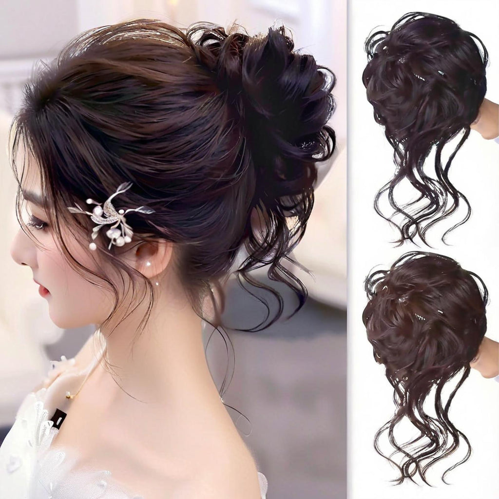 Coolhair Wig Wholesale Synthetic Silk Disc Hair Wig Ornament Curly Claw Card Bud Curls Wedding Chignon Ponytail Wig for Women