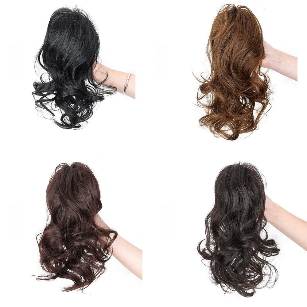 Coolhair Wholesale Small 100% Density Heat Resistant Long Curly Wavy Synthetic Ponytail Wig Extensions Drawstring Ponytails