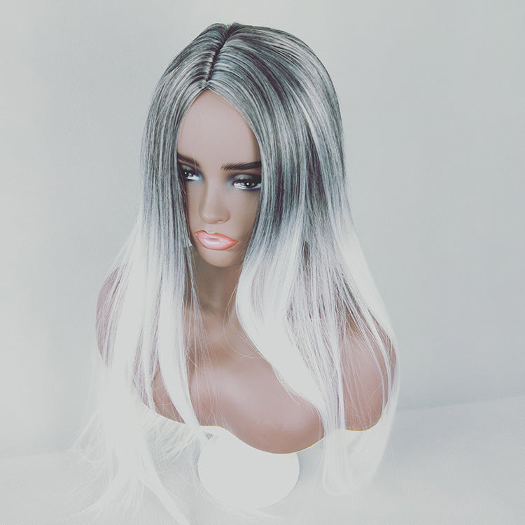 Hot Selling Body Wave Synthetic Wig for Women with Long Hair Gradient Color Heat Resistant and Natural Hairline Headband