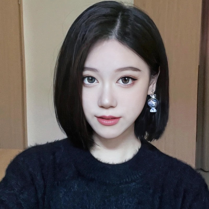 Wig for womenslanted bangsshort hairnatural BOBO short hairsimulated hair cover wholesale